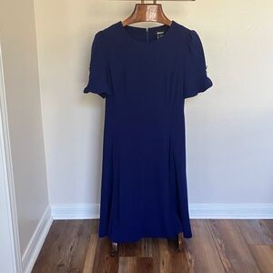 DKNY Elegant Blue Midi Dress